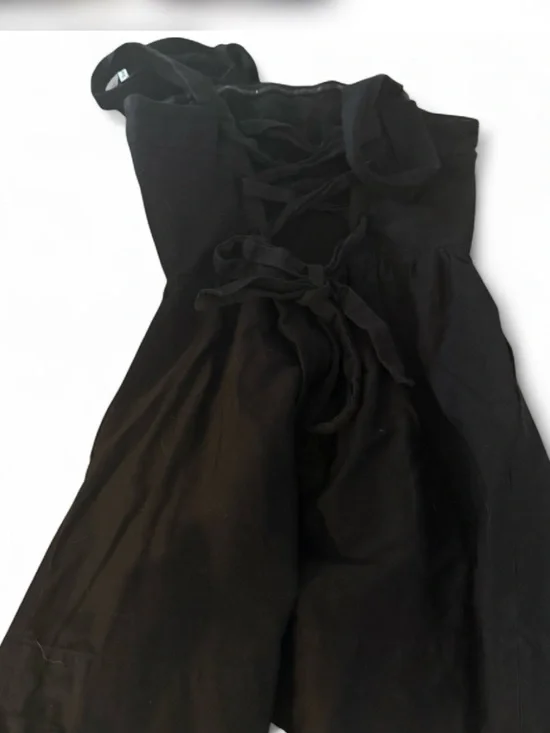 $398 Alice + Olivia Black Square-Neck Mini Dress - Picture 6 of 9